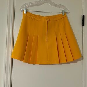 Head Tennis Skirt Tangerine Yellow/Orange Pleated Vintage Size 8